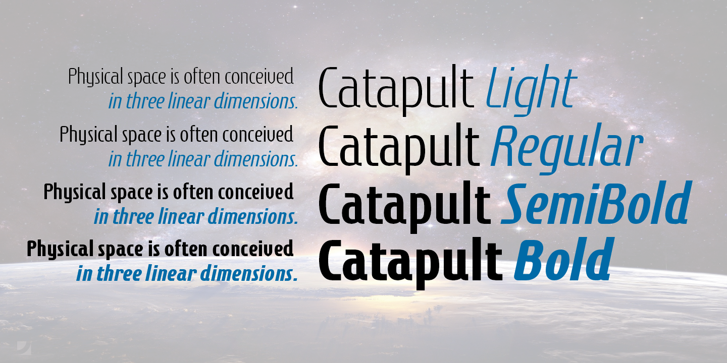 Ejemplo de fuente Catapult Italic